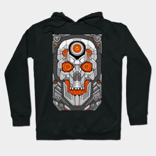 Mecha skull card Hoodie